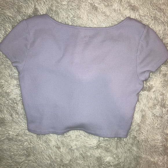 Lavender Ribbed Pacsun Crop Top - Picture 4 of 4
